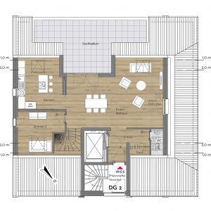 Grundriss DG 2 Penthouse 06 | 4,0 Zimmer | Lottbeker Feld 35 | Iimmobilien hanseatische Lebensart GmbH